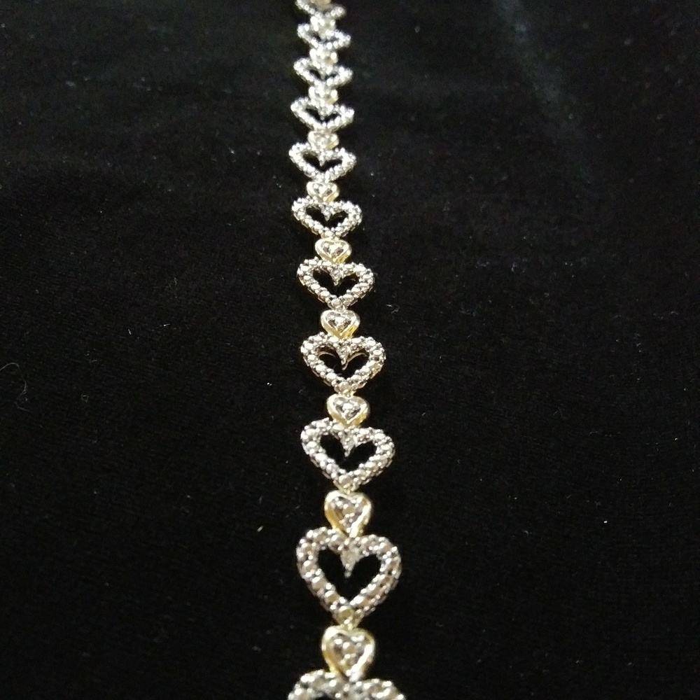 NWOT Diamond 18kt gold-plated ❤ link bracelet